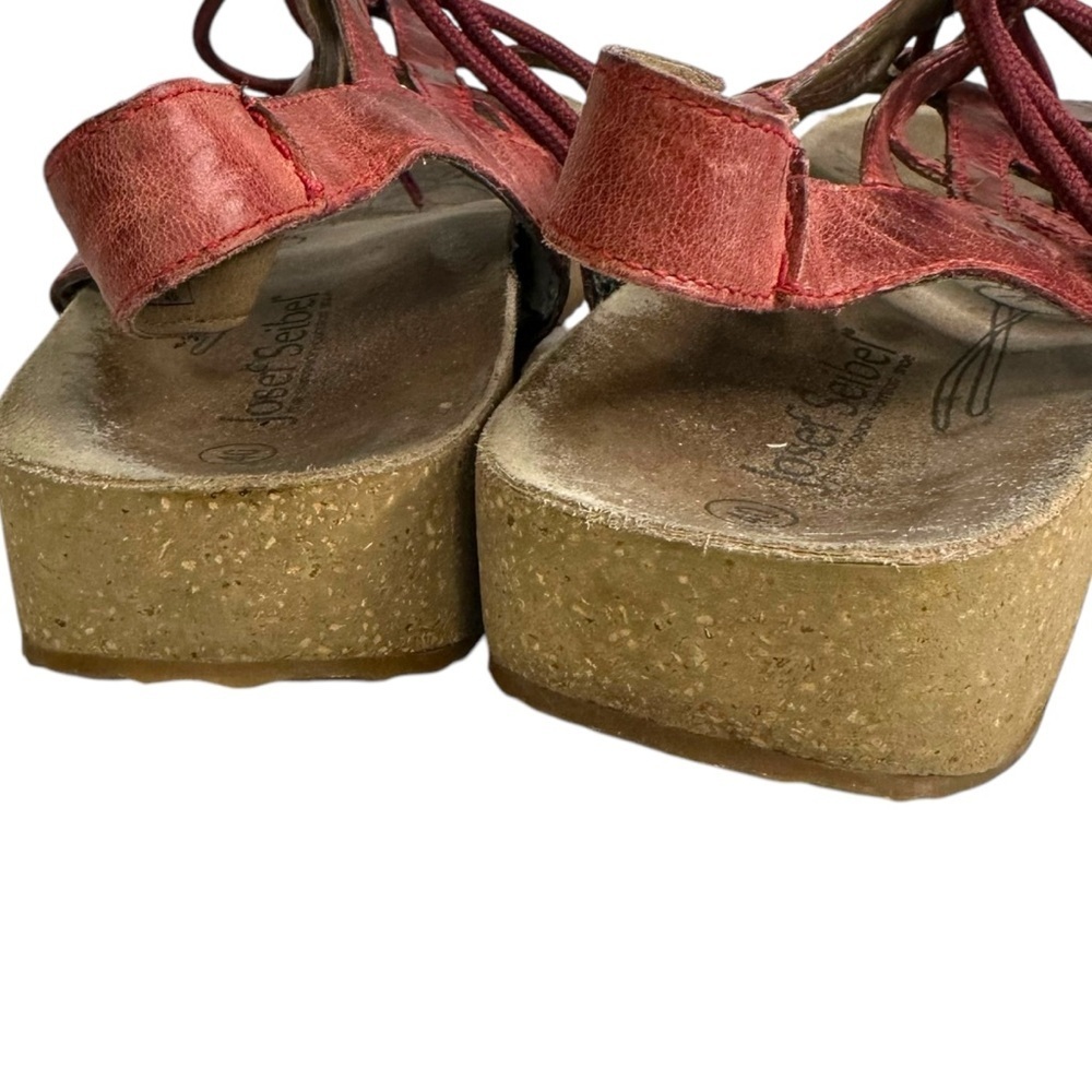 Josef Seibel Tonga Burgundy Red Sandal Size 40 - Picture 10 of 10